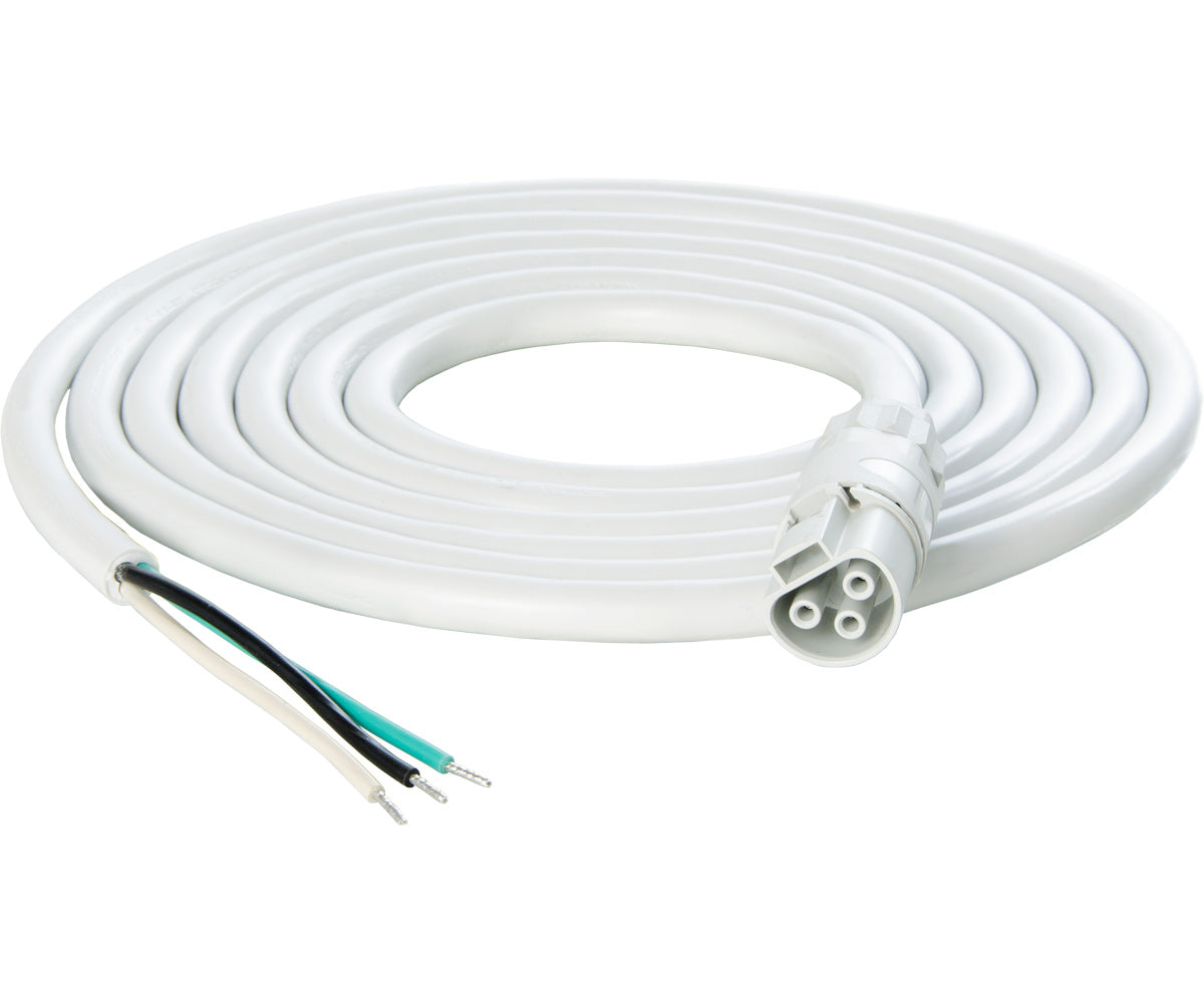 White PHOTOBIO power harness with bare-wire leads and fixture connector