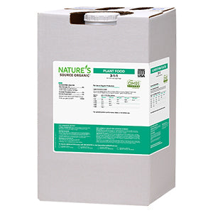organic water soluble plant fertilizer Nature's Source 3-1-1 Organic Fertilizer 4.7 gallon