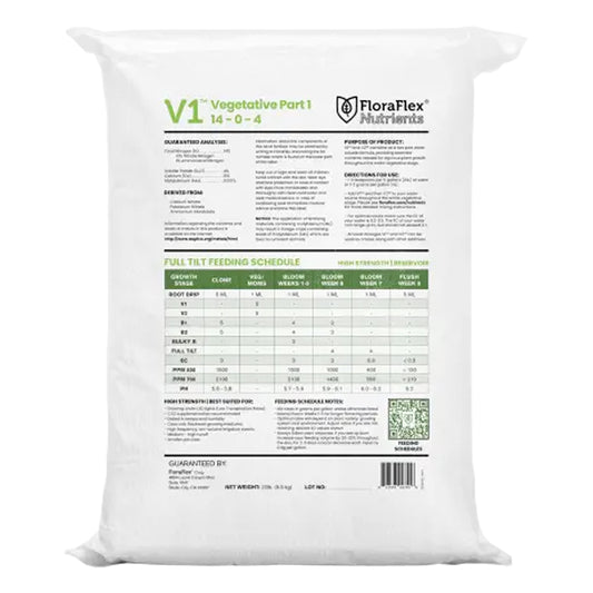 FloraFlex Nutrients V1 Bag 22lbs backside