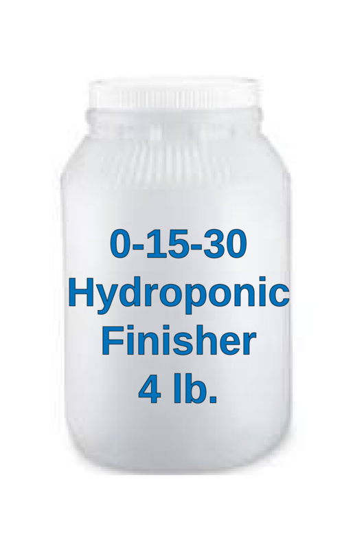 Hydroponic Finisher 0-15-30 fertilizer, 4lb jar