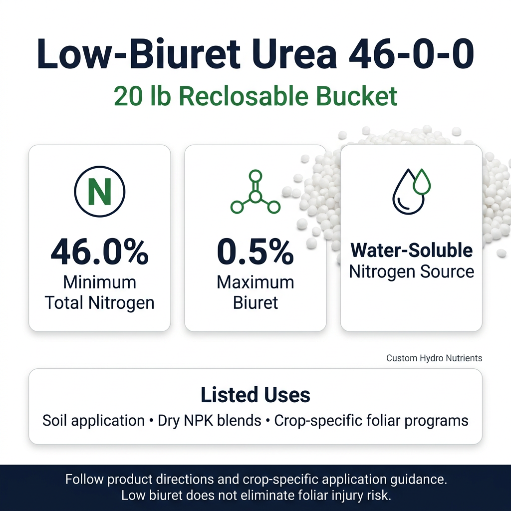 Low-biuret urea 46-0-0 infographic