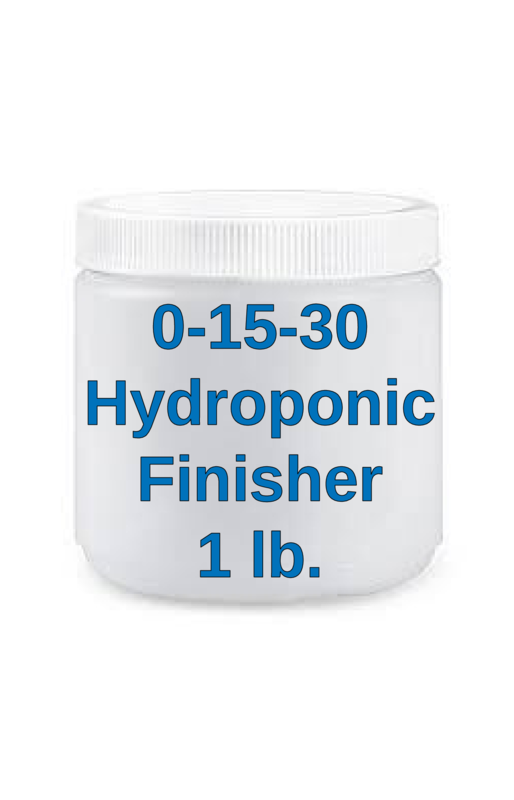 Hydroponic Finisher 0-15-30 fertilizer, 1lb. jar