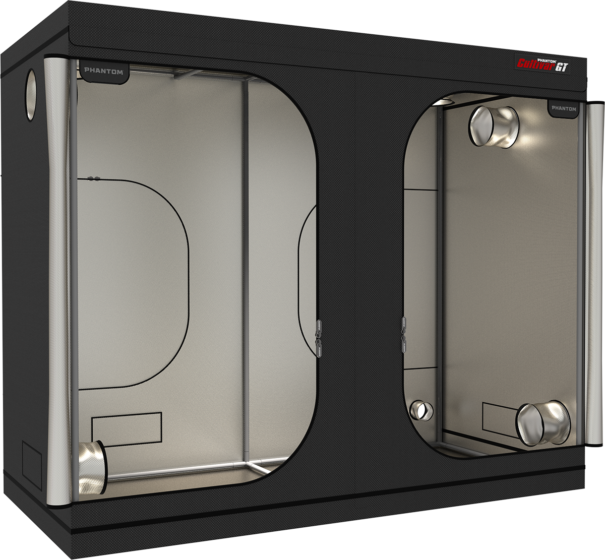 PHANTOM Cultivar GT84 grow tent with open front and reflective interior