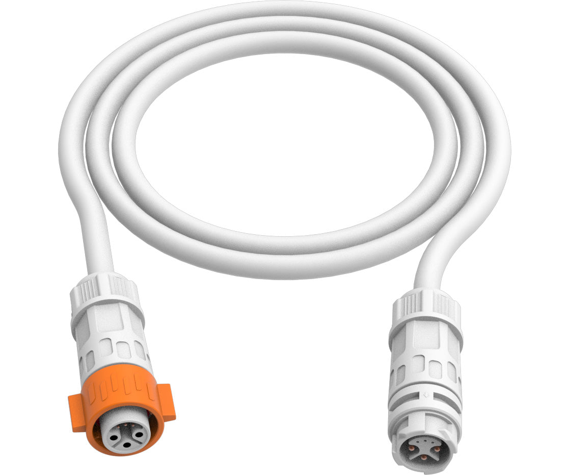 White PHOTOBIO IU 3 ft extension cord with orange and white locking connectors