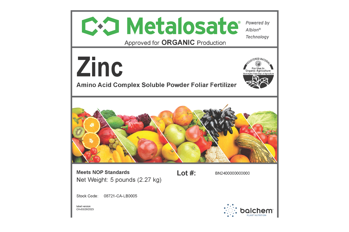 zinc fertilizer for plants Metalosate Zinc Organic 5 lb