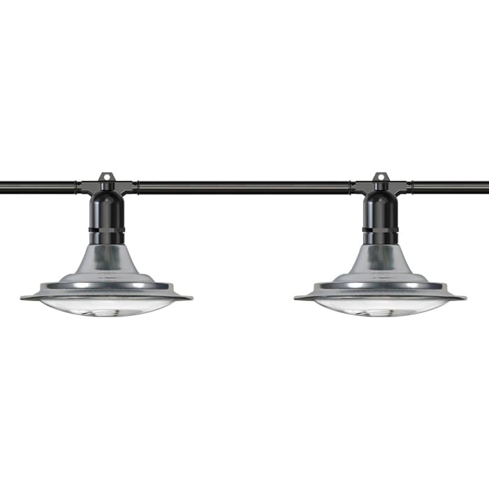 50' Greenhouse Expandable String Lights 14AWG w/ 12W LED 6500K Grow LED Bulbs (12 bulbs)