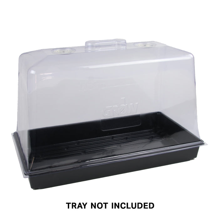  12" Premium Propagation Dome w/ Vents - 10" x 20" x 12" on a standard 10x20 tray/flat
