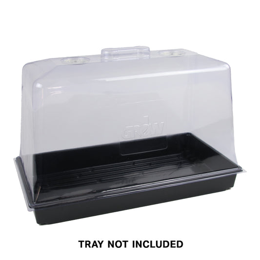  12" Premium Propagation Dome w/ Vents - 10" x 20" x 12" on a standard 10x20 tray/flat