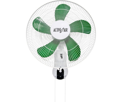 Active Air 16-inch wall mount oscillating fan with 3-speed settings for greenhouse air circulation