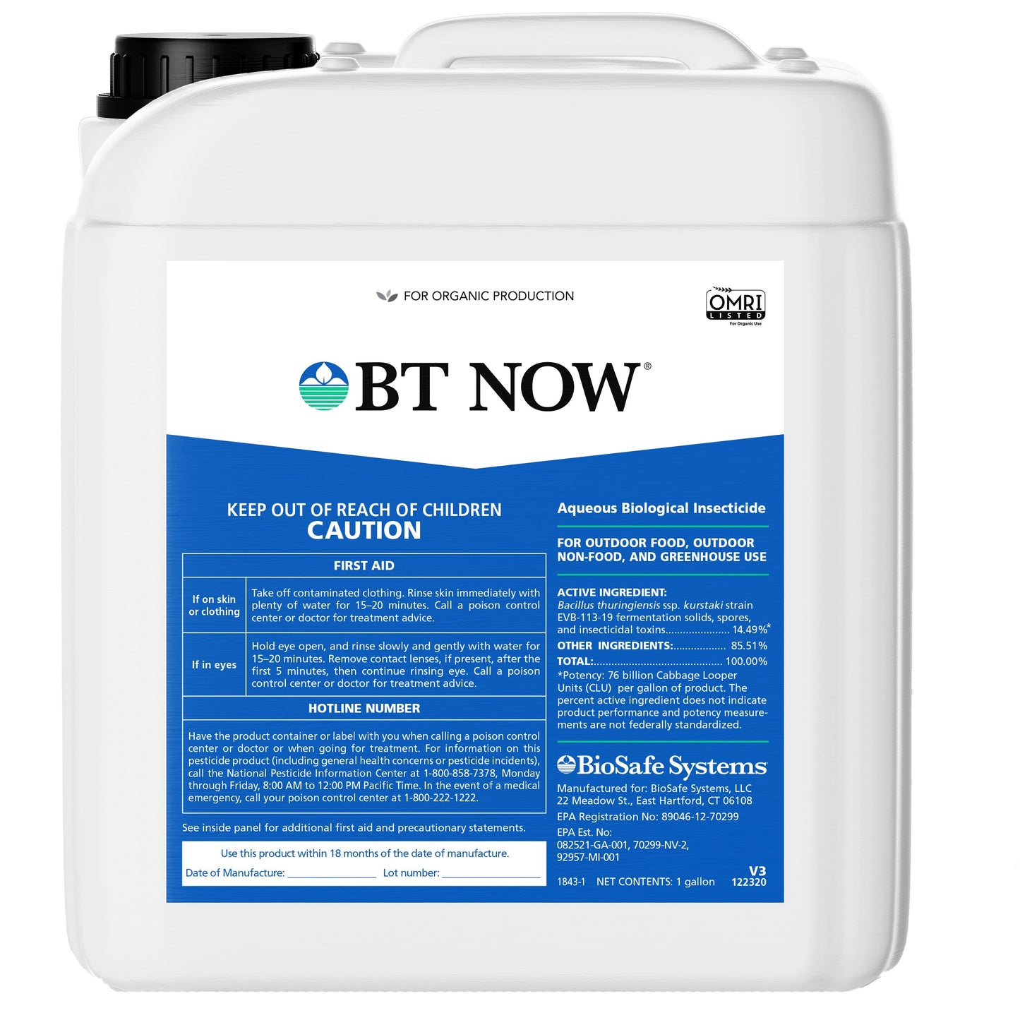 BT Now - BIOLOGICAL INSECTICIDE - 1 gal