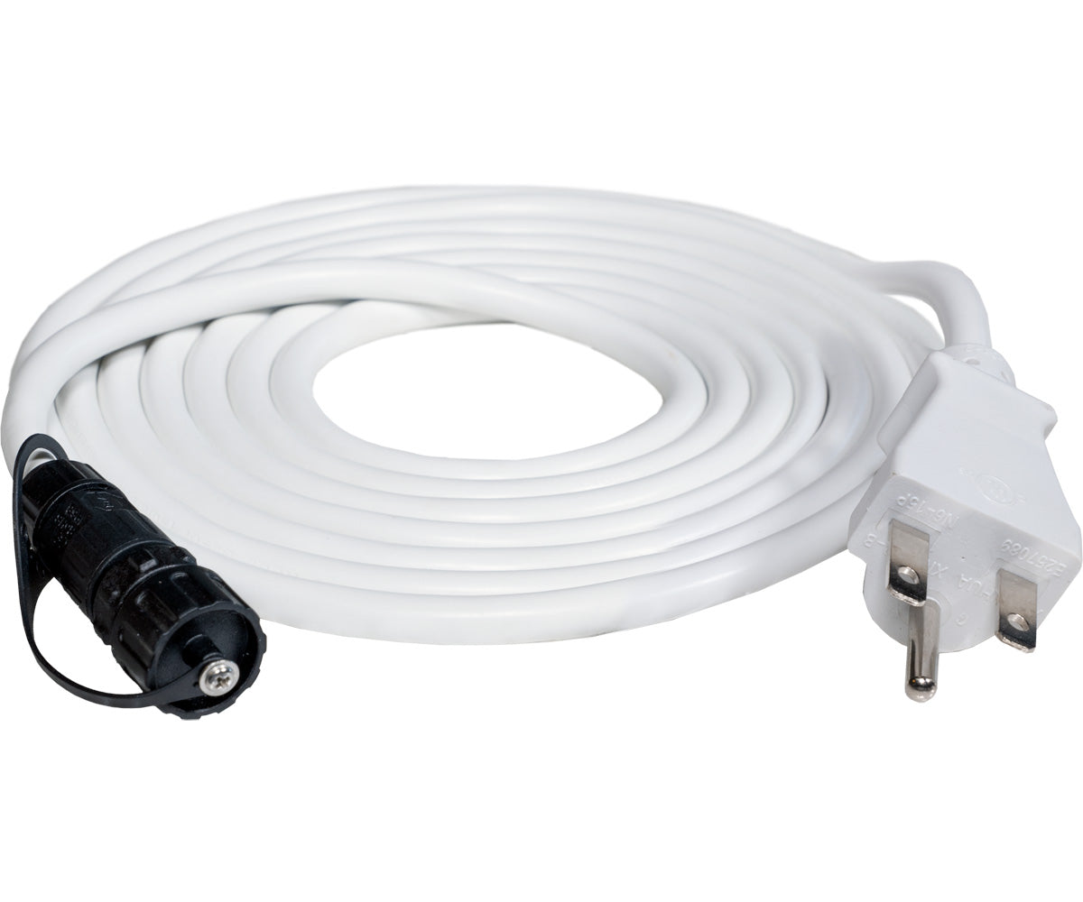 White PHOTOBIO VP power harness with 6-15P plug and black fixture connector