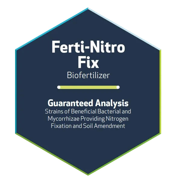 Ferti-Nitro Fix biofertilizer packaging with text on a white background