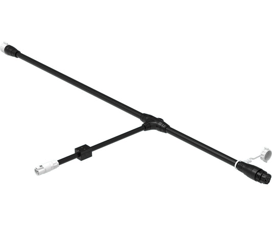 Black PHOTOBIO AC Power T Cable with trunk connectors and fixture branch