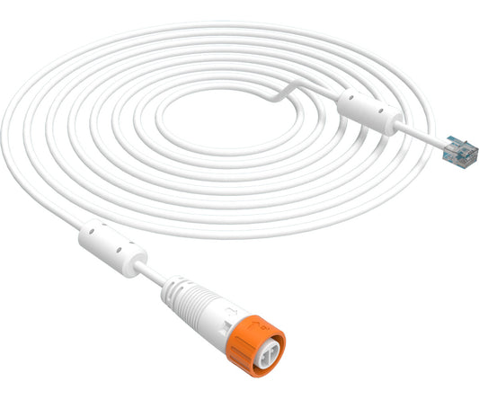 White PHOTOBIO PHOTO LOC control cable with RJ plug and orange push-lock connector