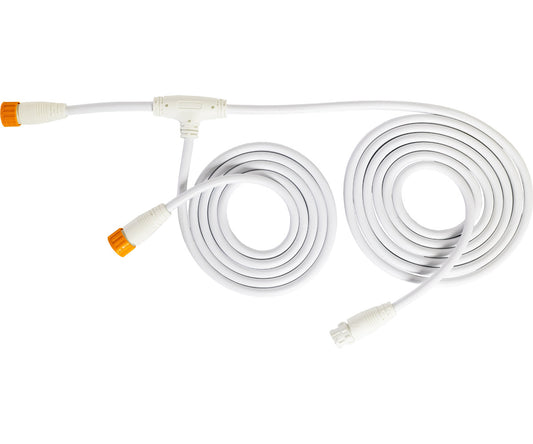 White PHOTOBIO PHOTO LOC T Cable with coiled trunk and branch sections