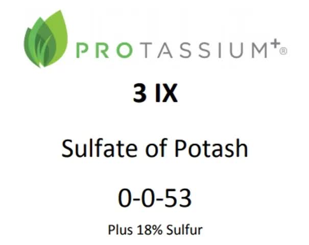 Protassium 3 IX fertilizer grade 0-0-53 potassium sulfate logo