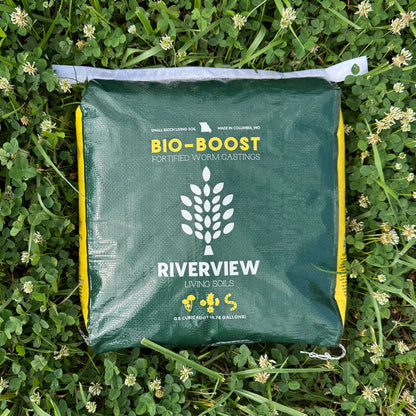 Riverview Living Soils Bio-Boost fortified worm castings 0.5 cu ft bag — front view