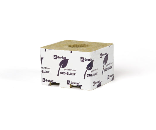 Grodan Gro-Block Improved GR6.5, Small 4” (4" x 4" x 2.6") w/Hole – 2,448 units on pallet