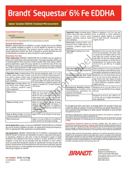 Sequestar 6% Fe EDDHA Iron Chelate