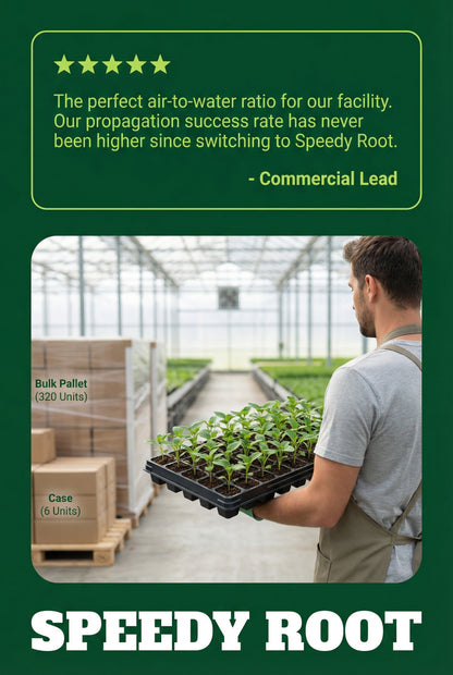 Speedy Root propagation tray with healthy seedlings showing improved rooting success