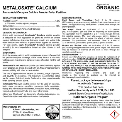 Metalosate Calcium Soluble Powder 44 lb.