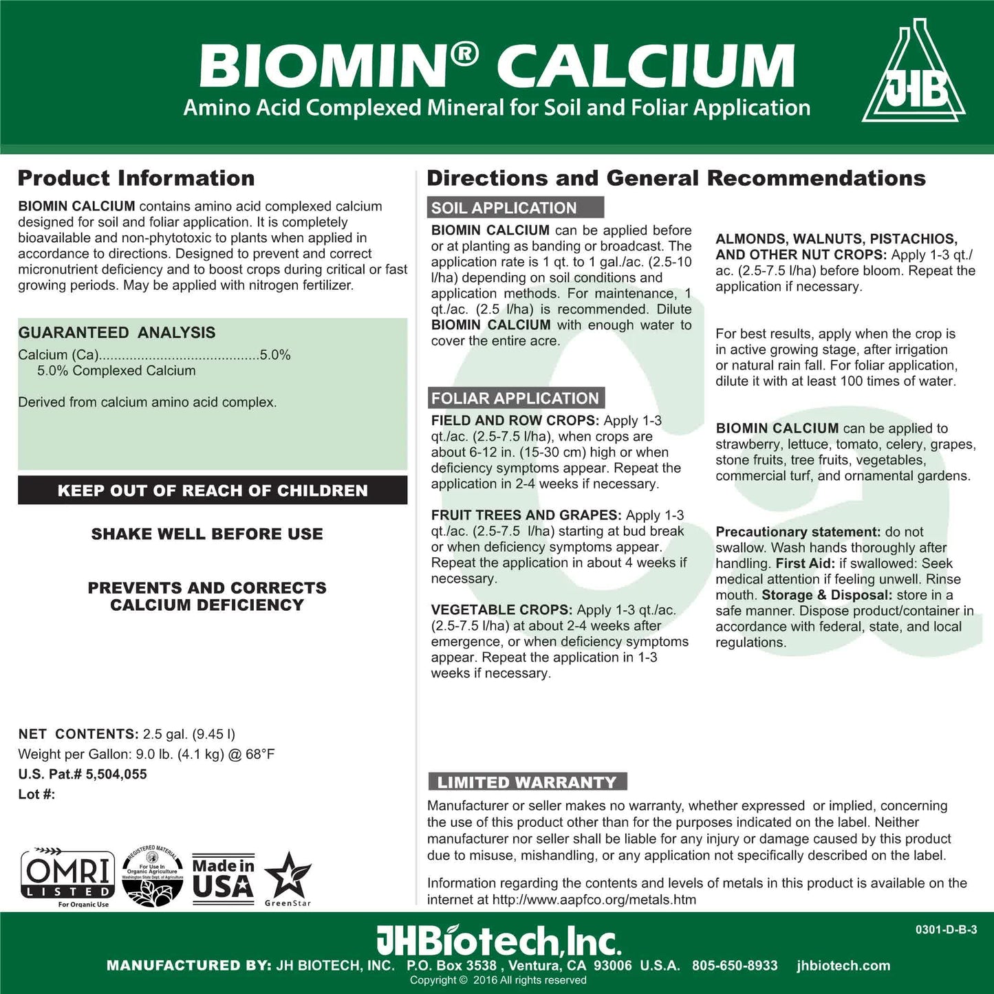 Biomin Calcium 55 gallon
