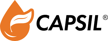 CAPSIL logo with an orange droplet-shaped icon and black text