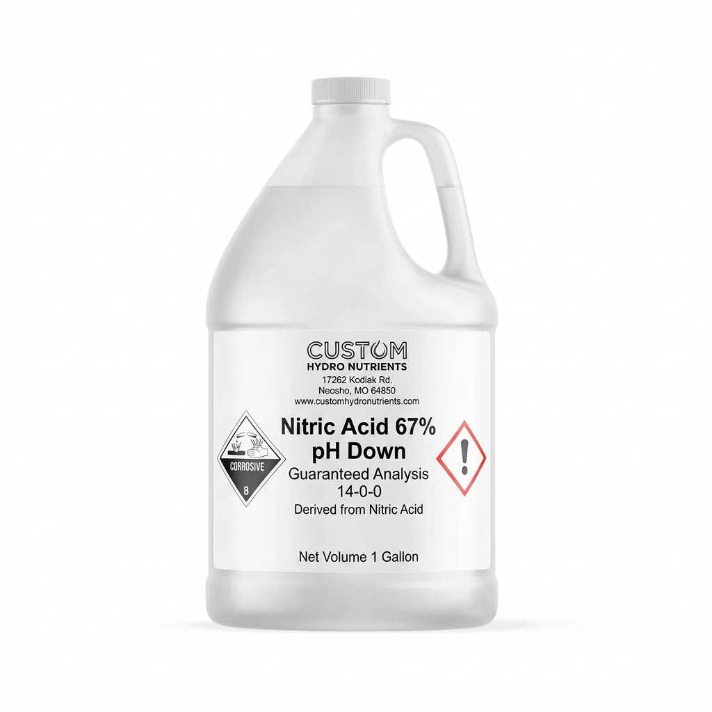 Custom Hydro 67% nitric acid pH down in a 1-gallon jug