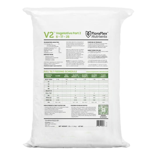 FloraFlex Nutrients V2 Bag 22lbs backside