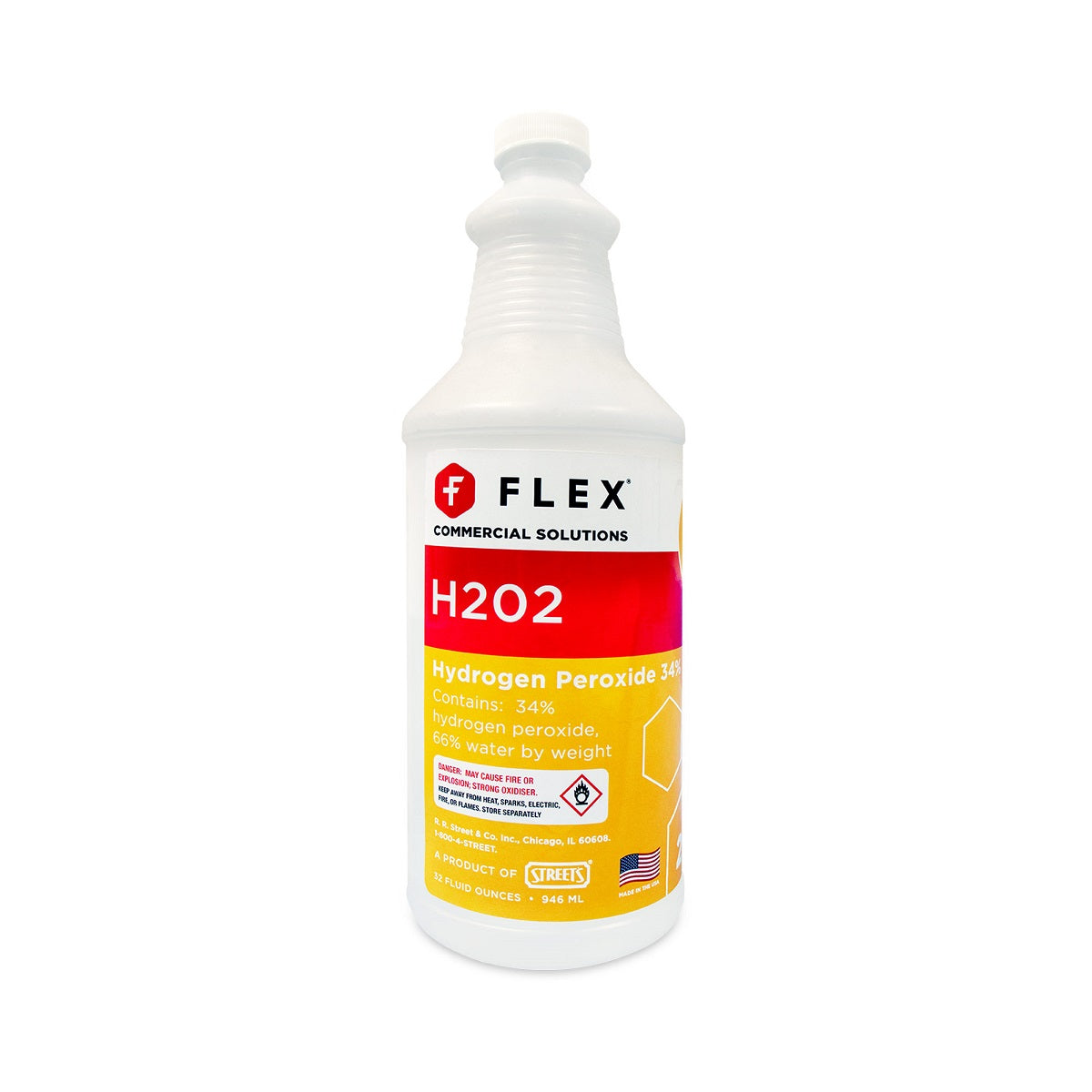 FLEX LIQUID H2O2 34% HYDROGEN PEROXIDE QUART
