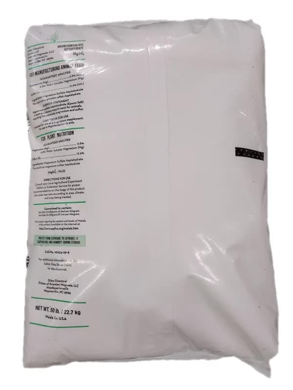 Magriculture Magnesium Sulfate 50 lb.  bag back view.