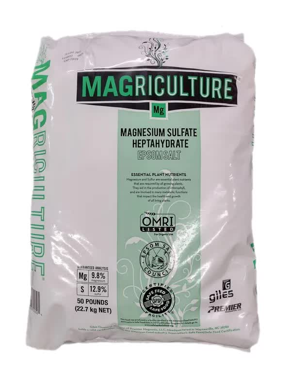 Magriculture Magnesium Sulfate 50 lb. bag.