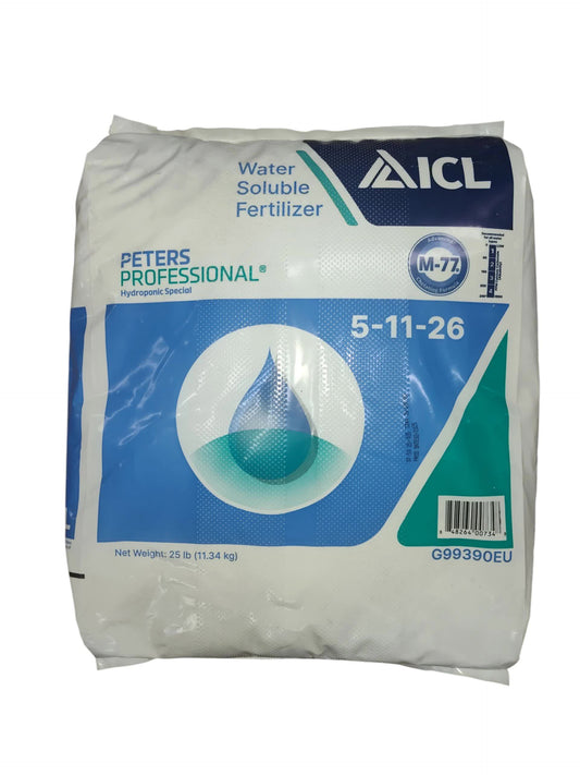 Peters Professional 5-11-26 Hydroponic Special fertilizer 25 lb. European bag.