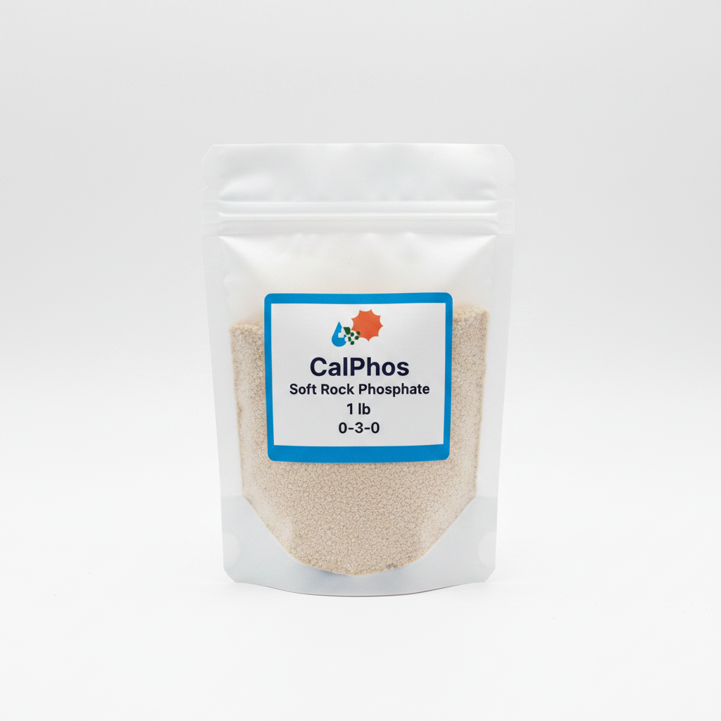 CalPhos soft rock phosphate granular 1 lb. resealable bag — 0-3-0 organic phosphorus and calcium by Custom Hydro