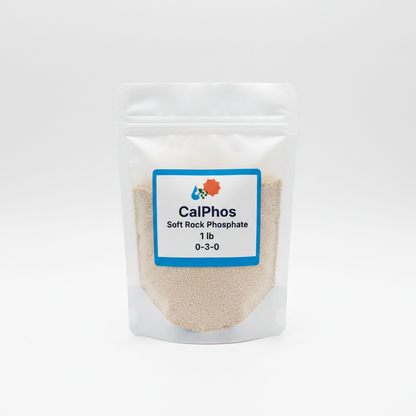 CalPhos soft rock phosphate granular 1 lb. resealable bag — 0-3-0 organic phosphorus and calcium by Custom Hydro