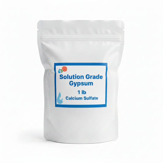 Solution Grade Gypsum 1 lb ziplock bag — calcium sulfate fertilizer by Custom Hydro Nutrients