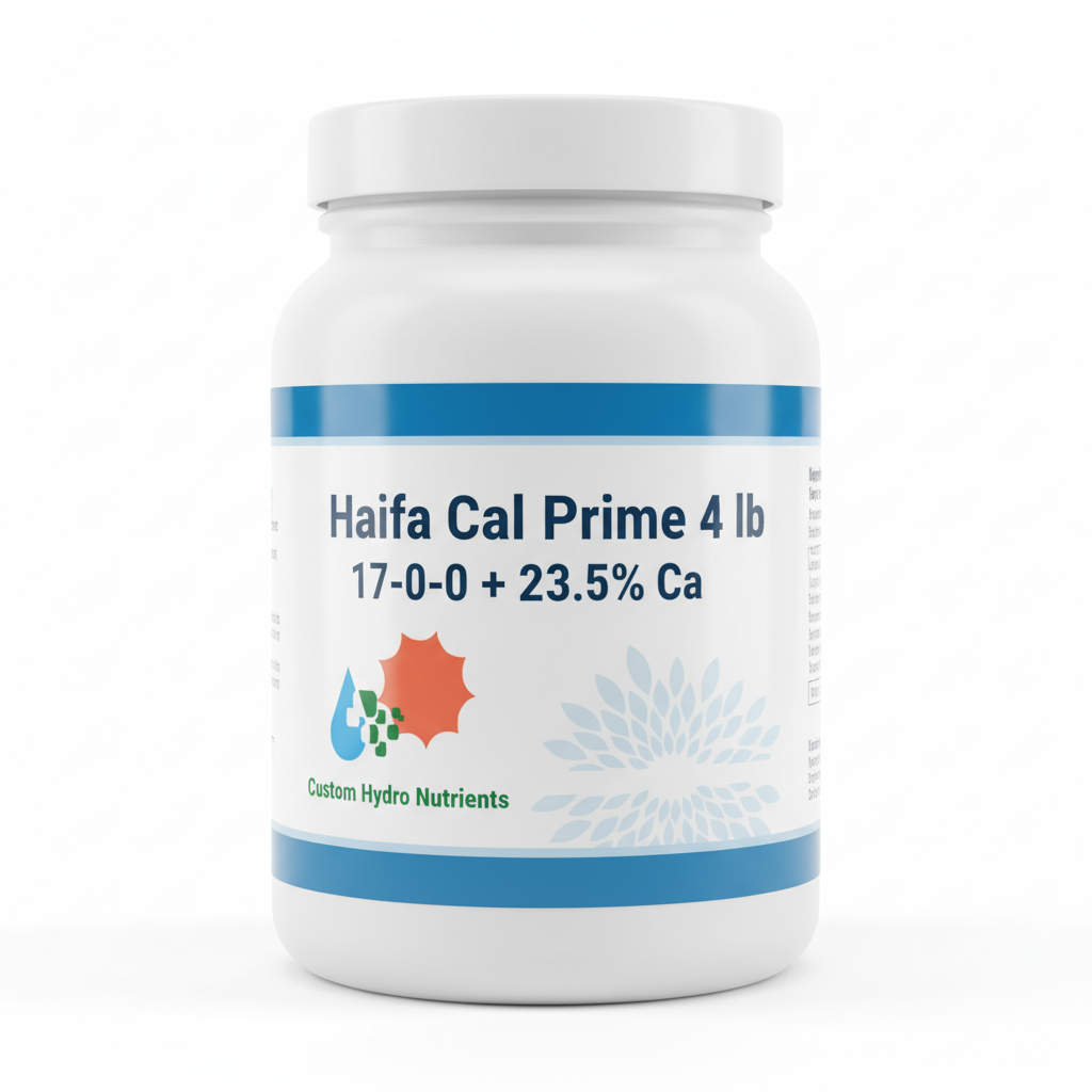 Haifa Cal Prime 17-0-0 calcium nitrate 4 lb white plastic jar — 23.5% Ca, for foliar spray and fertigation