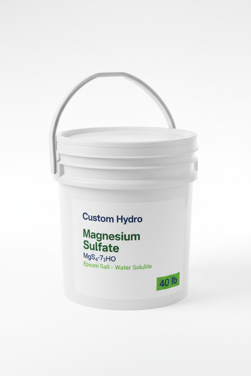 Custom Hydro Magnesium Sulfate (Epsom Salt) water soluble fertilizer 40 lb bucket