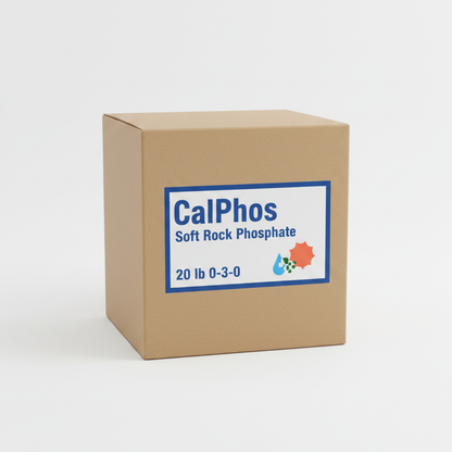CalPhos soft rock phosphate granular 20 lb. box — 0-3-0 organic phosphorus and calcium by Custom Hydro