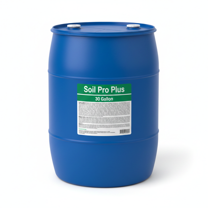 Five Star Soil Pro Plus 30 gallon closed-top blue drum — bio-nutritional soil conditioner with humic acid and amino acids