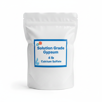 Solution Grade Gypsum 4 lb ziplock bag — calcium sulfate fertilizer by Custom Hydro Nutrients
