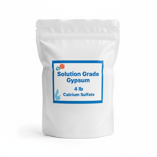 Solution Grade Gypsum 4 lb ziplock bag — calcium sulfate fertilizer by Custom Hydro Nutrients