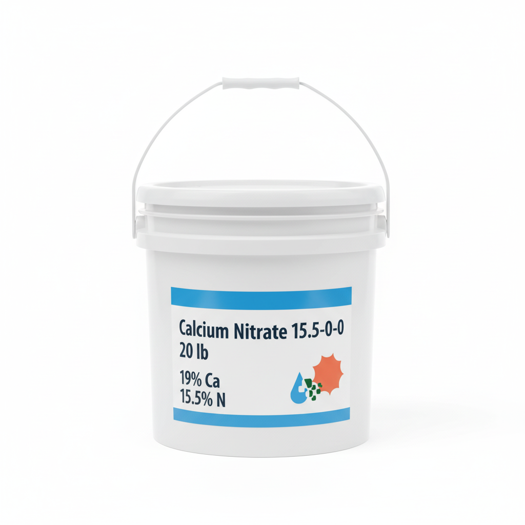 Calcium Nitrate 15.5-0-0 20 lb white plastic bucket with handle — Custom Hydro Nutrients
