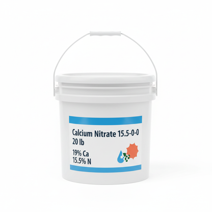 Calcium Nitrate 15.5-0-0 20 lb white plastic bucket with handle — Custom Hydro Nutrients