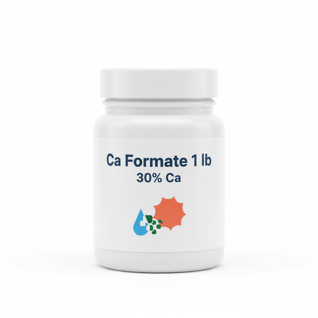 Calcium Formate 30% Ca nitrogen-free water-soluble fertilizer 1 lb resealable jar