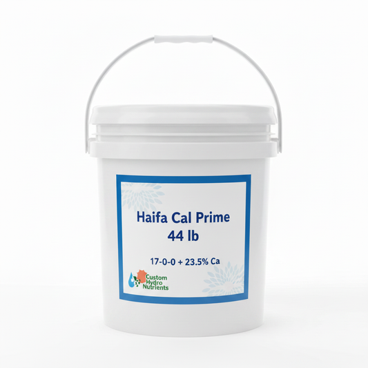 Haifa Cal Prime 17-0-0 calcium nitrate 44 lb white plastic bucket — 23.5% Ca, for foliar spray and fertigation