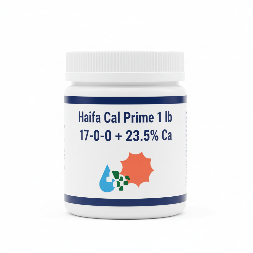 Haifa Cal Prime 17-0-0 calcium nitrate 1 lb white plastic jar — 23.5% Ca, for foliar spray and fertigation