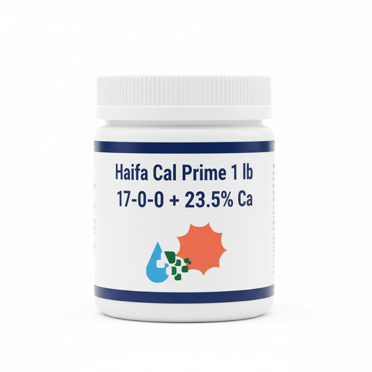 Haifa Cal Prime 17-0-0 calcium nitrate 1 lb white plastic jar — 23.5% Ca, for foliar spray and fertigation
