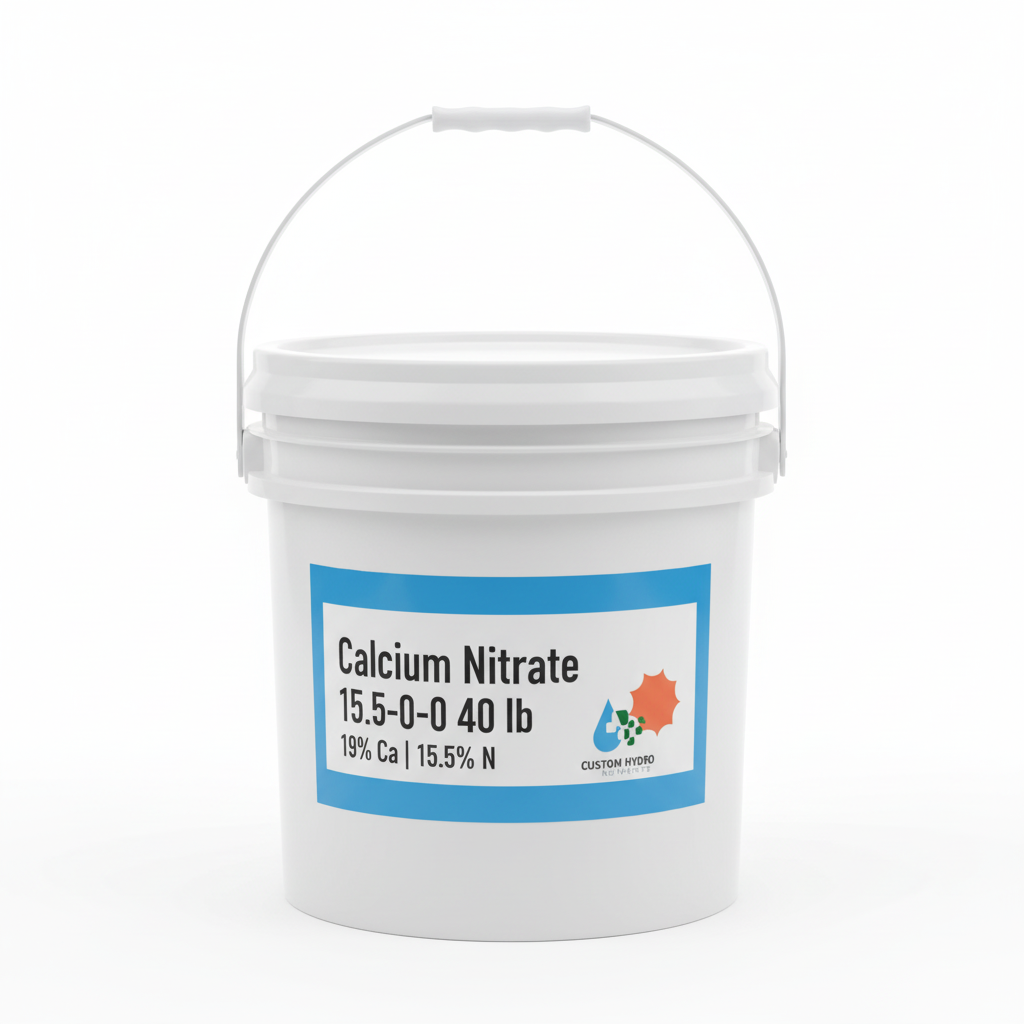 Calcium Nitrate 15.5-0-0 40 lb white plastic bucket with handle — Custom Hydro Nutrients