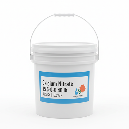 Calcium Nitrate 15.5-0-0 40 lb white plastic bucket with handle — Custom Hydro Nutrients